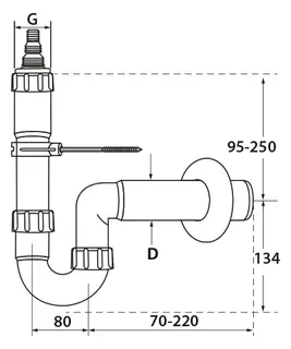 comfort-PP-Waschmaschinen-Siphon DN 50 weiss mit Geräteanschluss 1" – Bild 3
