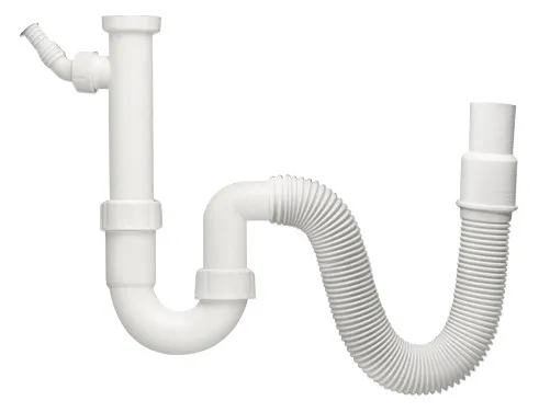 comfort-PP-Spülensiphon 1 1/2" mit Geräteanschl. & flex. Schlauch DN40/50