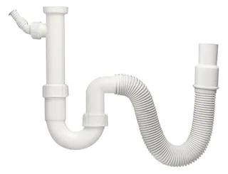 comfort-PP-Spülensiphon 1 1/2" mit Geräteanschl. & flex. Schlauch DN40/50 – Bild 2