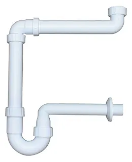comfort-PP Waschtisch-Möbel Raumsparsiphon 1 1/2"&1 1/4" DN 32 weiss