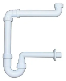 comfort-PP Waschtisch-Möbel Raumsparsiphon 1 1/2"&1 1/4" DN 32 weiss – Bild 2