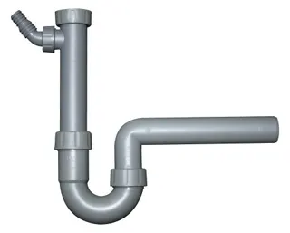comfort-PP-Spülensiphon 1 1/2" m. Geräteansch. DN40 100% Recycling grau