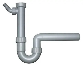 comfort-PP-Spülensiphon 1 1/2" m. Geräteansch. DN40 100% Recycling grau – Bild 2