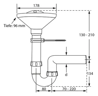 comfort-PP-Trichtersiphon DN 50 mit Wandhalterung 100% Recycling grau – Bild 3