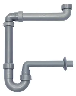 comfort-PP Möbel-Raumsparsiphon 1 1/2" & 1 1/4" DN32 100% Recycling grau