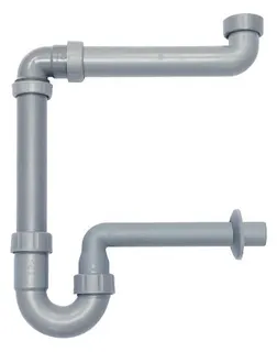 comfort-PP Möbel-Raumsparsiphon 1 1/2" & 1 1/4" DN32 100% Recycling grau – Bild 2