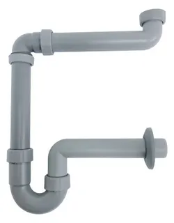 comfort-PP Möbel-Raumsparsiphon 1 1/2" & 1 1/4" DN40 100% Recycling grau – Bild 2
