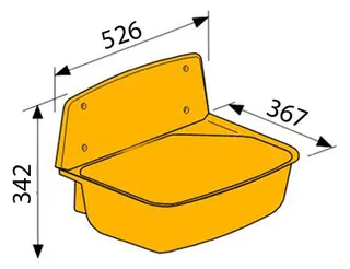 comfort-Kunststoff-Univ.-Ausgußbecken 526x367x342mm 100% Recycling grau – Bild 3