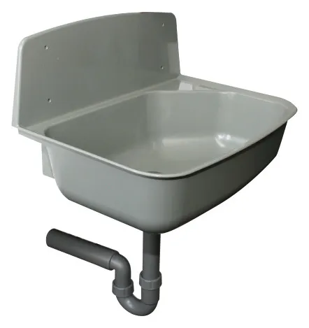 comfort-Kunststoff-Univ.-Ausgußbecken 526x367x342mm m. Siphon 100% Recycl grau