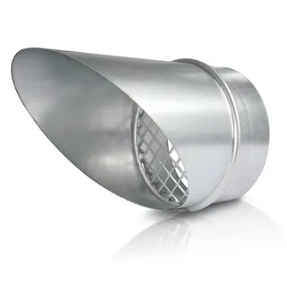 Ausblasstutzen m. Gitter 45G DN 100 verzinkt