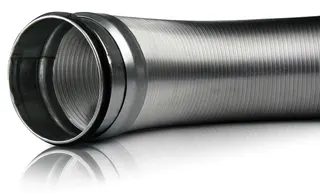 Flexverbinder Aluminium DN 160 m. Dicht. Nippel-Nippel, Ausziehb. auf 1000mm