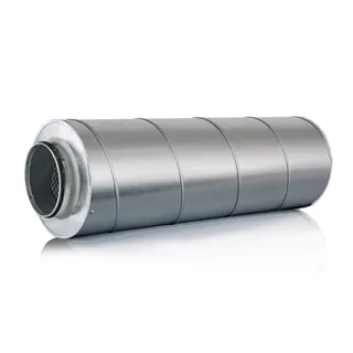 Rohrschalldämpfer DN 100 verzinkt, 100mm isolierung, 1000mm Länge