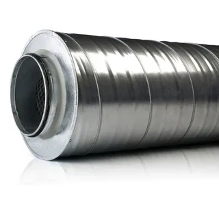 Rohrschalldämpfer DN 100 verzinkt, 100mm isolierung, 2000mm Länge