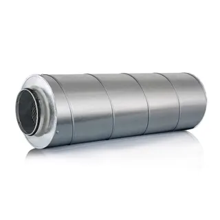 Rohrschalldämpfer DN 125 verzinkt, 100mm isolierung, 1000mm Länge