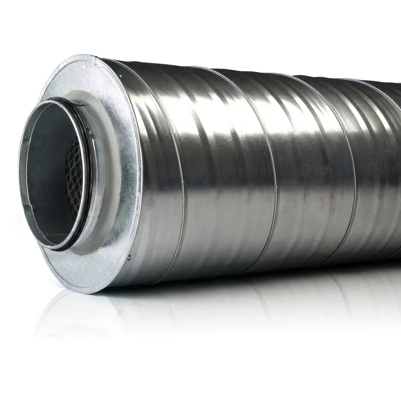 Rohrschalldämpfer DN 200 verzinkt, 100mm isolierung, 2000mm Länge