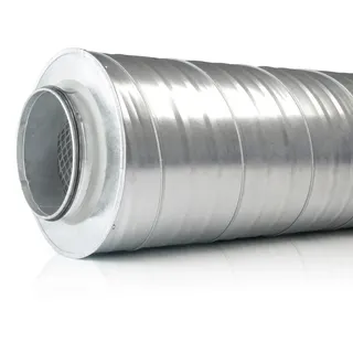 Rohrschalldämpfer DN 100 verzinkt, 50mm isolierung, 500mm Länge