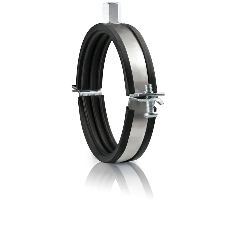 Rohrschelle DN 160, V2A (1.4301), M8, zweiteilig, mit Gummieinlage