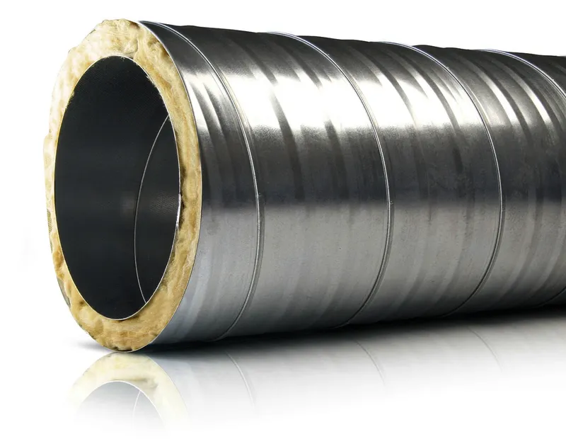 Wickelfalzrohr isoliert 15mm 100/132 verzinkt, 3000mm