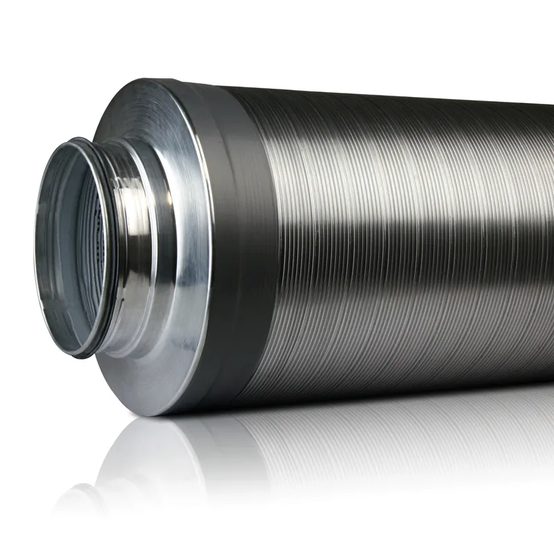 Telefonieschalldämpfer DN 160 m. Dichtung, 50mm Isolierung, 500mm Lg.