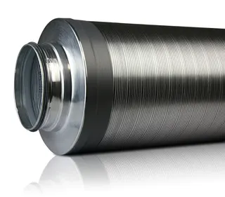 Telefonieschalldämpfer DN 200 m. Dichtung, 50mm Isolierung, 1500mm Lg.