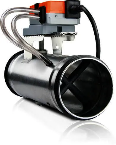 Volumenstromregler, variab., DN 200 m. Belimo LMV-D3-MP & Messkreuz, verz.