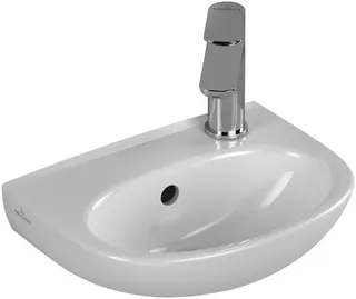 VB Handwaschbecken O.novo Oval 1HL. rechts mit Überlauf Weiß Alpin