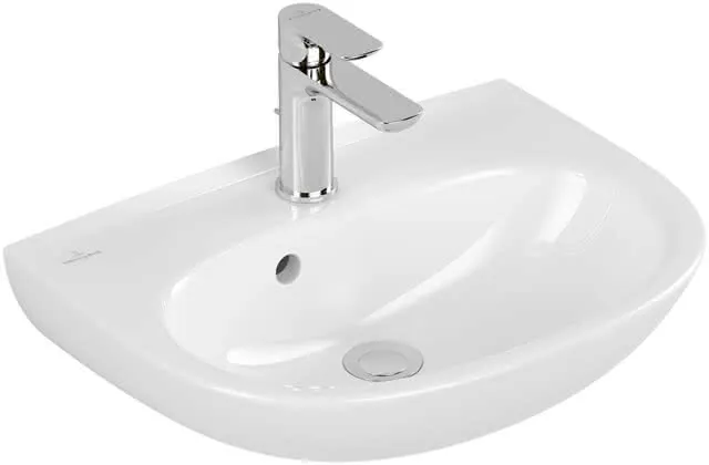 Villeroy & Boch Handwaschbecken O.novo 500x380mm Oval 1HL. mit Überlauf Weiß Alpin