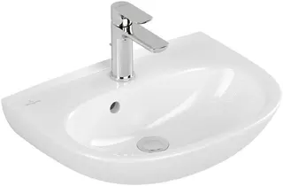 VB Handwaschbecken O.novo 500x380mm Oval 1HL. mit Überlauf Weiß Alpin