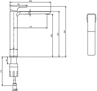 Villeroy & Boch Einhebel-Waschtisch-Armatur erhöht Subway 3.0 51x295x238mm o Ablaufgarnitur Chrom – Bild 3