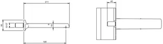 Villeroy & Boch Badewannenauslauf Liberty 50x50x211mm für Wandmontage Chrom – Bild 3