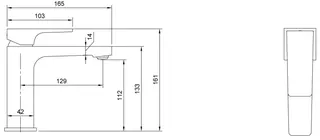 Villeroy & Boch Einhebel-Waschtisch-Arm. Architectura Square 50x161x165mm Zugst-Ablgarn. Chrom – Bild 2