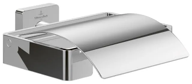 Villeroy & Boch Toilettenpapierhalter mit Deckel Elements - Striking 131x115x45mm Chrom