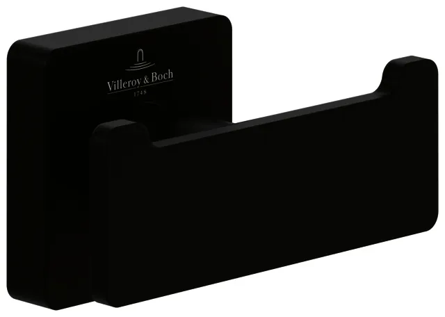 Villeroy & Boch Doppel-Handtuchhaken Elements - Striking 80x44x45mm Matt Black