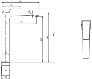 Villeroy & Boch EH-Waschtisch-Arm. erhöht Architectura Square 50x306x211mm m Push-Open-Ablgarn. Chrom – Bild 3
