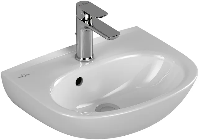 Villeroy & Boch Handwaschbecken O.novo 450x360mm Oval 1HL. o. Überlauf Weiß Alpin CeramicPlus