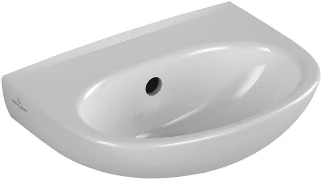 Villeroy & Boch Handwaschbecken O.novo Oval mit Überlauf Weiß Alpin CeramicPlus