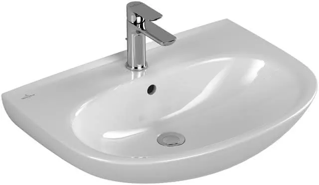 Villeroy & Boch Waschbecken O.novo 650x480mm Oval 1HL. ohne Überlauf Weiß Alpin