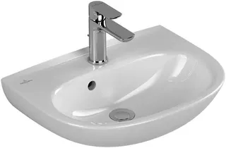 VB Handwaschbecken O.novo 500x380mm Oval 1HL. o. Überlauf Weiß Alpin CeramicPlus