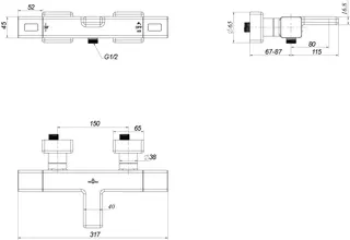 Villeroy & Boch BWnthermostat Universal Taps&Fittings 317x65x202mm für Badewanne Eckig Chrom – Bild 2
