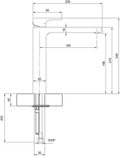 Villeroy & Boch Einhebel-Waschtisch-Armatur erhöht Liberty 43x249x228mm o Ablaufgarnitur Chrom – Bild 2