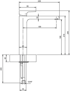 Villeroy & Boch Einhebel-Waschtisch-Armatur erhöht Liberty 43x249x228mm o Ablaufgarnitur Chrom – Bild 3
