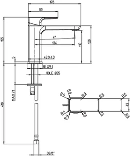 Villeroy & Boch Einhebel-Waschtischarmatur Subway 3.0 51x155x176mm o Ablaufgarnitur Matt Black – Bild 3