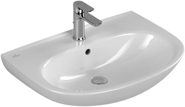 Villeroy & Boch Waschbecken O.novo 650x480mm Oval 1HL. o. Überlauf Weiß Alpin CeramicPlus
