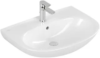 Villeroy & Boch Waschbecken O.novo 650x480mm Oval 1HL. mit Überlauf Weiß Alpin