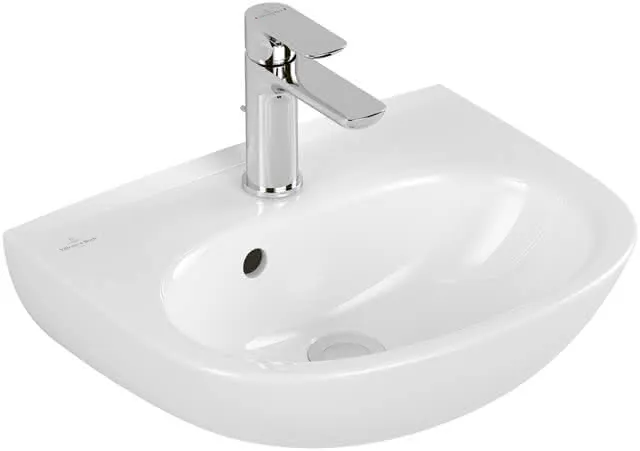 Villeroy & Boch Handwaschbecken O.novo 450x360mm Oval 1HL. mit Überlauf Weiß Alpin