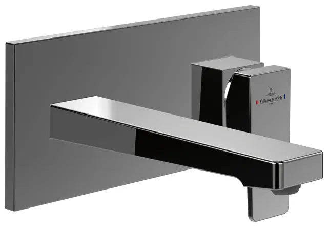 Villeroy & Boch Einhebel-Waschtisch-Arm. Architectura Square 230x110x224mm m Push-Open-Ablgarn. Chrom