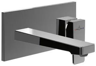 Villeroy & Boch Einhebel-Waschtisch-Arm. Architectura Square 230x110x224mm m Push-Open-Ablgarn. Chrom