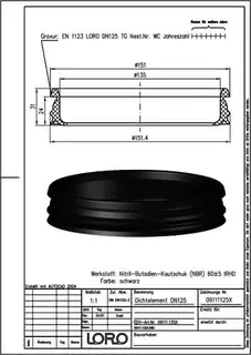LORO-X DICHTELEMENT NBR DN 125 – Bild 2