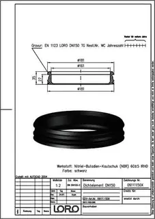 LORO-X DICHTELEMENT NBR DN 150 – Bild 2