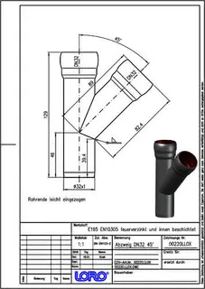 LORO-X ABZWEIG 45 GRAD DN 32/32 – Bild 2